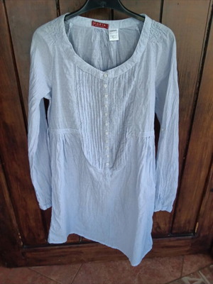 Tunic dress La Redoute Collections like new, cotton, size XS/34, white and blue