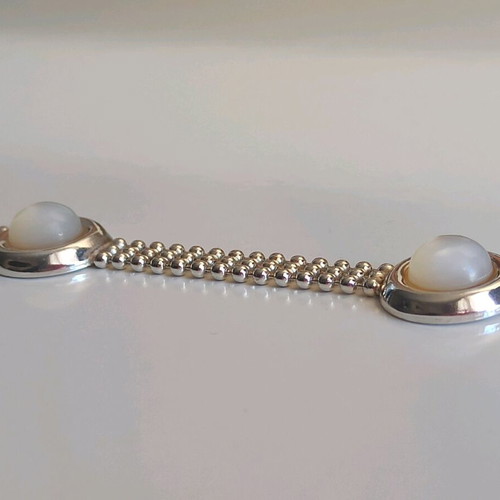 Silver 925 bracelet like new with white inlay details