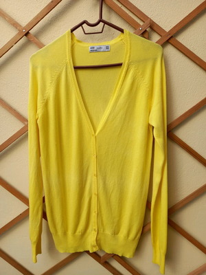Zara knitted women's cardigan canary color, size XL, like new
