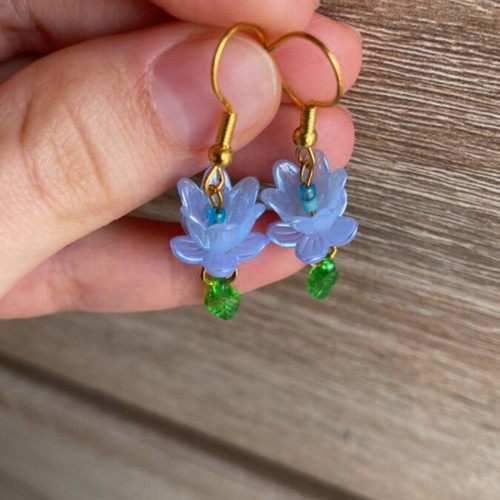 Handmade earrings blue inspired by Barbie Fairytopia