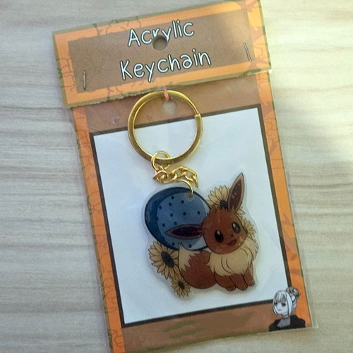 Pokemon Eevee handmade keychain made to order