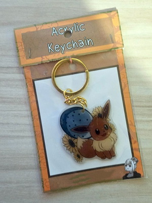 Pokemon Eevee handmade keychain made to order
