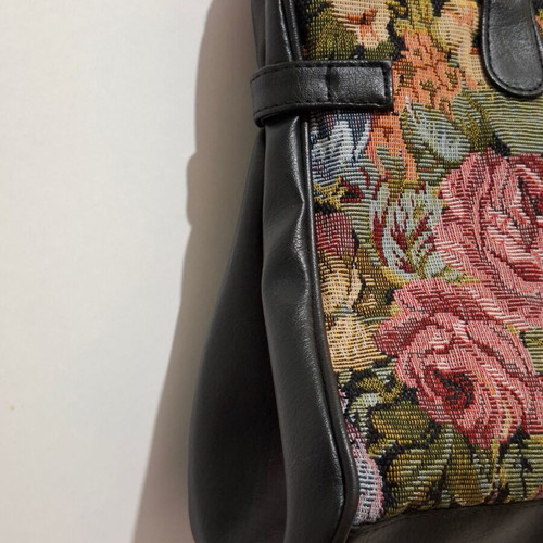 Floral Tapestry Tote Handbag used, multicolor, 33x22x10cm