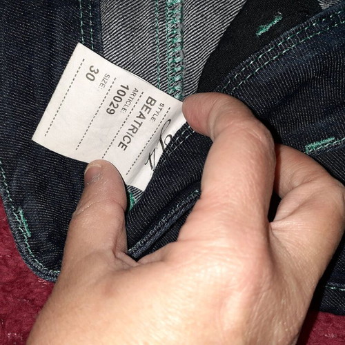 Jean skinny pants like new, blue and green stitching, size 30, pack of 2