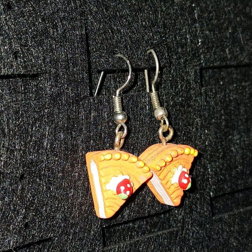 Cake earrings like new, orange