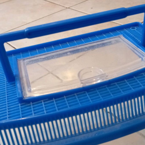 Mini Aquarium like new, 20x12 cm with removable lid and handle