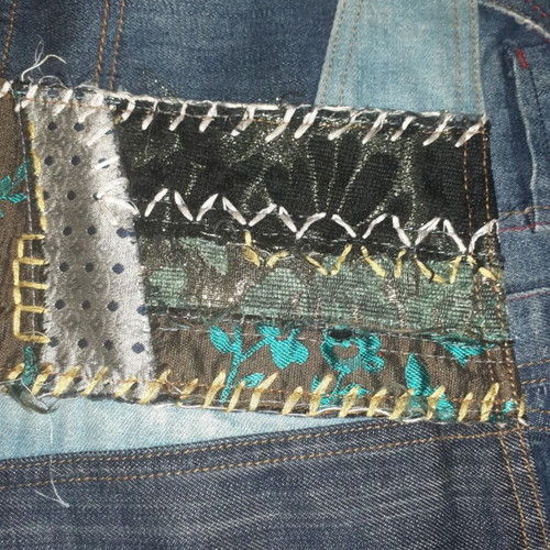 Desigual denim coat size S like new with denim bag