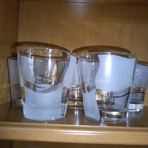Low water glasses used, set of 5 by Cerve Italy