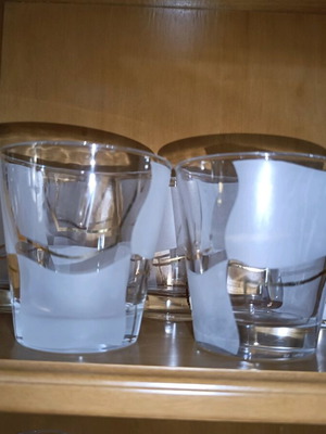 Low water glasses used, set of 5 by Cerve Italy