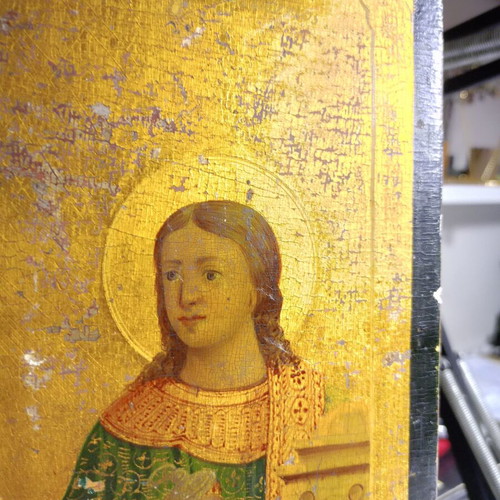 Rare 19th century religious icon used with authenticity certificate