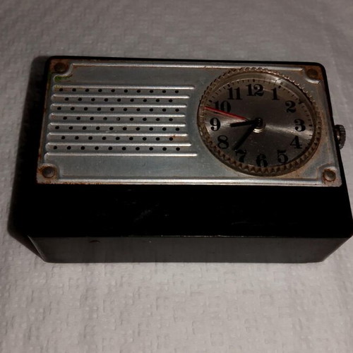 Luch vintage Soviet portable pocket clock with alarm 1980-85 used, not working