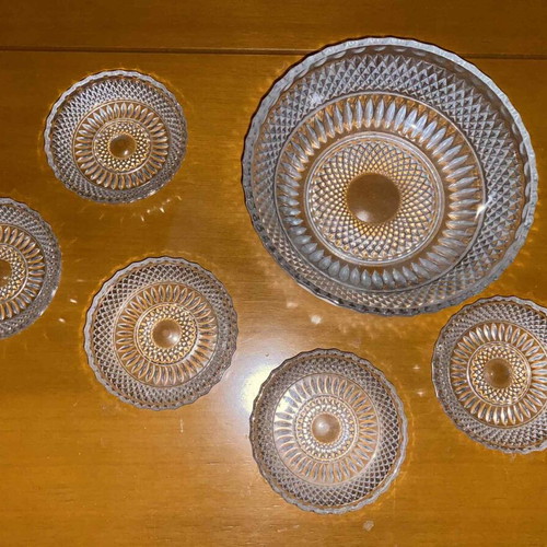 Vintage dessert plate set with large bowl