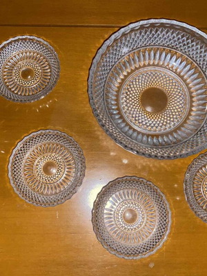 Vintage dessert plate set with large bowl