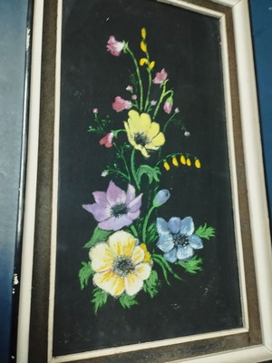 Painted frame used with old painted painting
