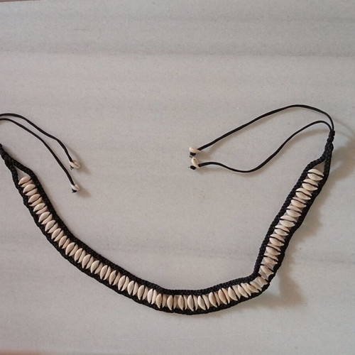 Boho handmade belt with real shells macrame style, like new