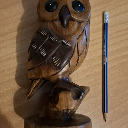 Wooden carved owl new decorative for indoor use