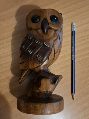 Wooden carved owl new decorative for indoor use