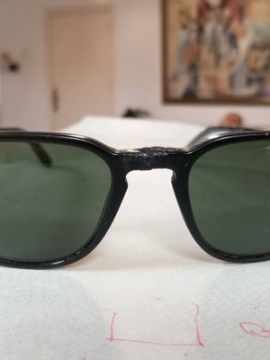 Persol Sunglasses Used Black Frame With Case And Cloth