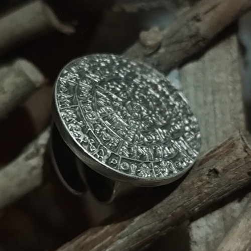 Adjustable Ring Disc of Phaistos new, vintage stock, silver color
