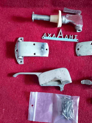 Antique Icebox Parts Set Achladis 1930-1940 used, 8 pieces
