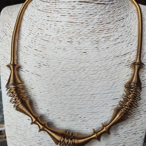 Spiral Collar Necklace used, stainless steel 316L with 18K gold plating