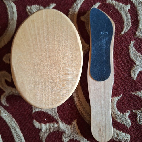 Wooden foot brush and rasp