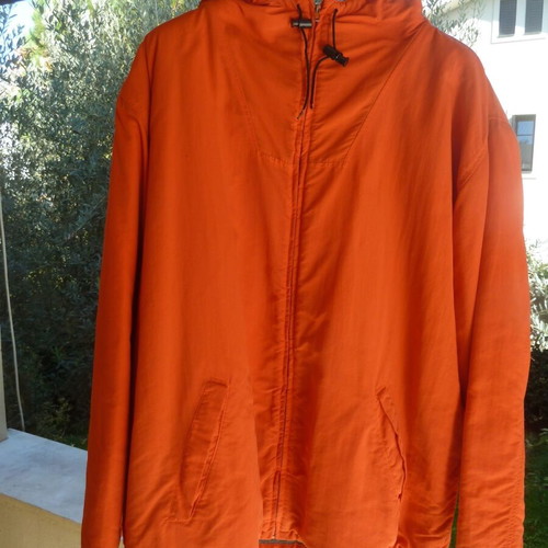 J.CREW orange sporty jacket XXL with hood and fleece lining