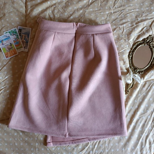 Pink short skirt used, size S, velvet texture