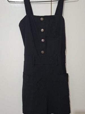 Shorts salopette used, black, elastic fabric, size XS