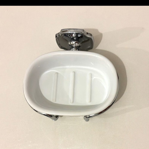 Soap dish wall-mounted with porcelain plate like new