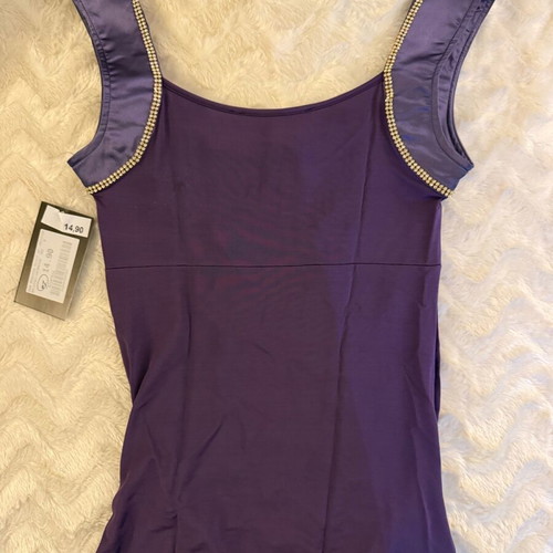 Anel evening blouse new, size Medium, purple with rhinestones