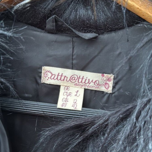 Attrattivo women's black fur vest like new