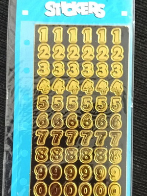 Embossed Gold Number Stickers 0-9 New for Crafts