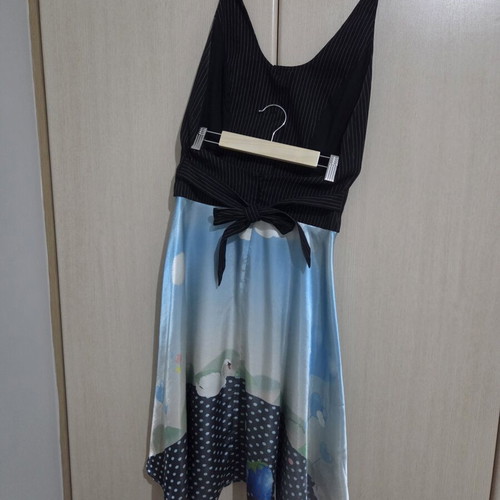 Fornarina vintage dress Alice in Wonderland theme like new, blue turquoise