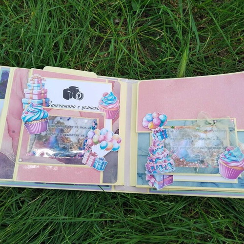 Handmade scrapbook album with pop-up elements "My Unforgettable Birthday" new