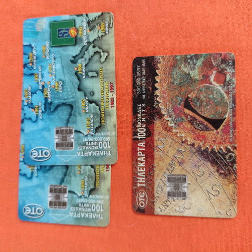 Phone card set used, 3 Thessaloniki Melina 1997