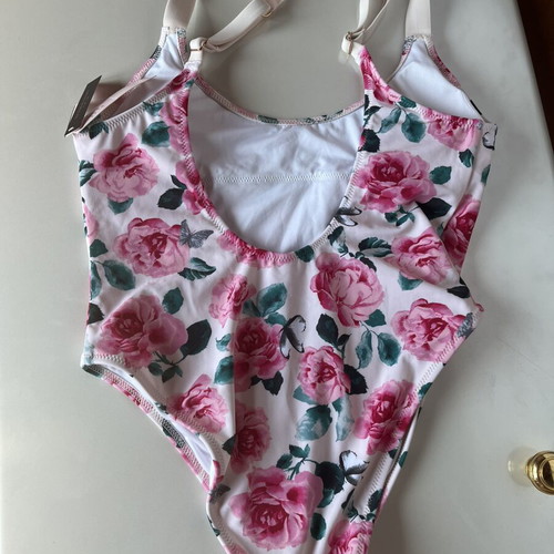 Victoria's Secret swimsuit with roses design open back new size S