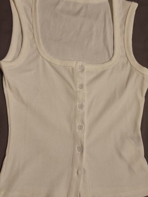 White T-shirt tank top new, flattering square bust, size M