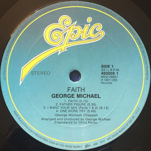 George Michael Faith vinyl record used, pop