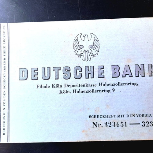 Deutsche Bank checkbook 1942, like new, WWII era