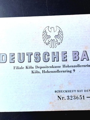 Μπλοκ επιταγών Deutsche Bank 1942, σαν καινούργιο, εποχή Β' Παγκοσμίου Πολέμου
