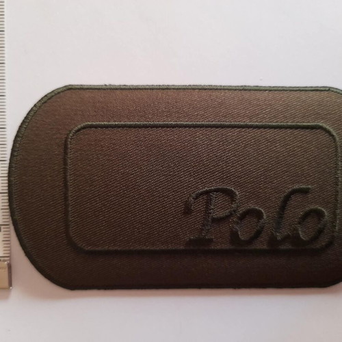 Large khaki iron-on patch motif new, 1 piece