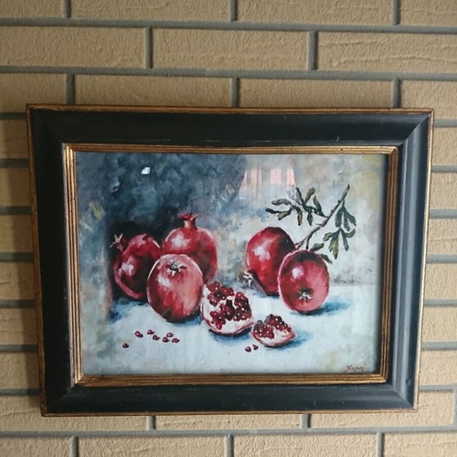 Framed print painting with wooden frame 40×50 like new