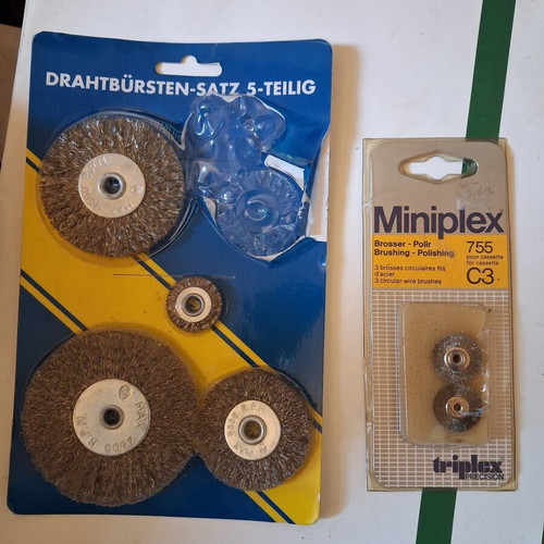 Wire brush set for drill and rotary tool new, 4 pieces