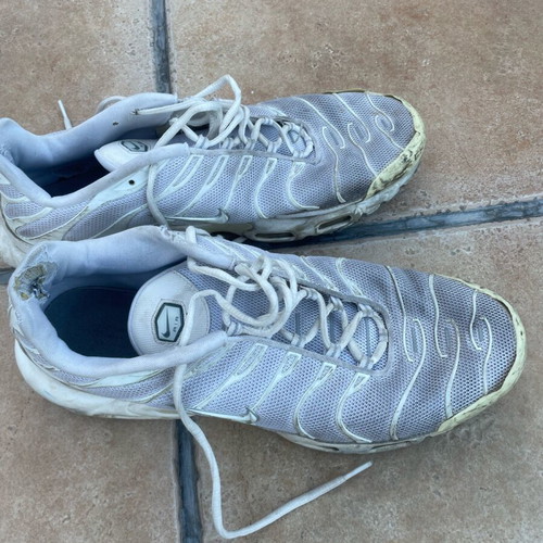 Nike TN used white sport shoes size 47 in poor condition