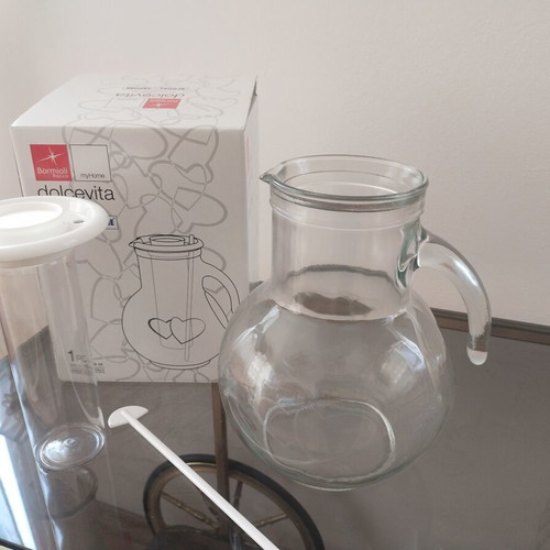 Bormioli Rocco Dolcevita Glass Pitcher 2.15L New with Ice Container