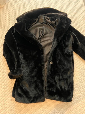 Pull & Bear long fur coat new, black