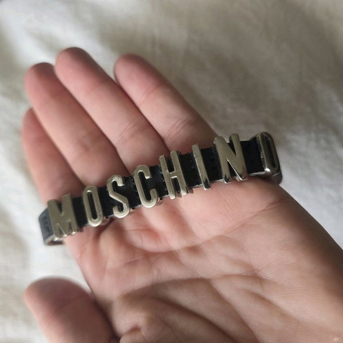 Moschino leather bracelet used, vintage 1990, black