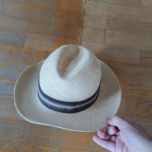 Men's hat, beige and brown, XXL