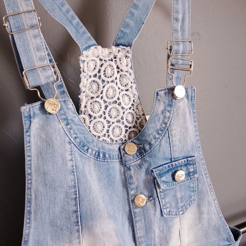 Ebita denim salopette shorts like new, blue, size XS 176 cm